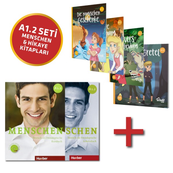 Menschen A1.2 Kursbuch ve Arbeitsbuch + A1.2 Almanca Hikaye Kitapları