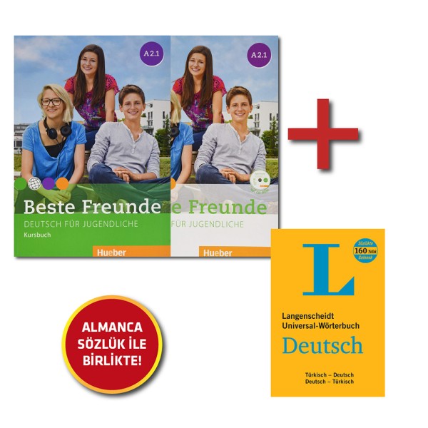 Beste Freunde A2.1 Kursbuch ve Arbeitsbuch + Langenscheidt Almanca Sözlük