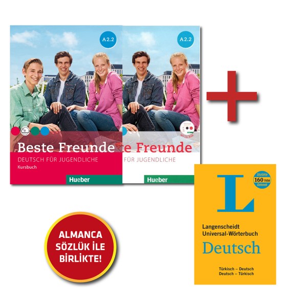 Beste Freunde A2.2 Kursbuch ve Arbeitsbuch + Langenscheidt Almanca Sözlük