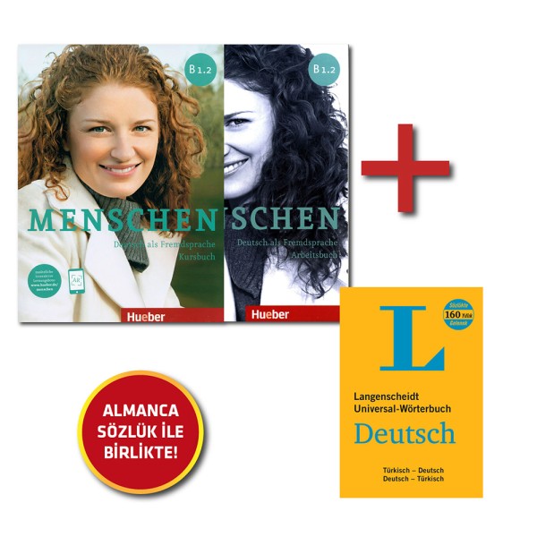 Menschen B1.2 Kursbuch ve Arbeitsbuch + Langenscheidt Almanca Sözlük