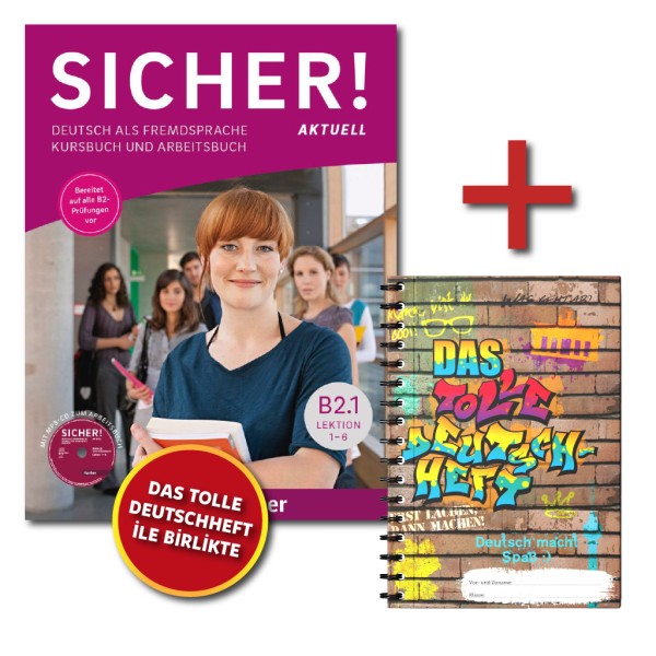 Sicher Aktuell B2.1 Kursbuch ve Arbeitsbuch Tek Kitap + DAS Tolle Deutschheft